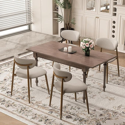 MALOL Dining Chairs Set of 4, Curved Back Kitchen Room Chairs with Metal Legs and Anti Slip Pads, Upholstered Dining Chair for Home and Restaurant, Camel