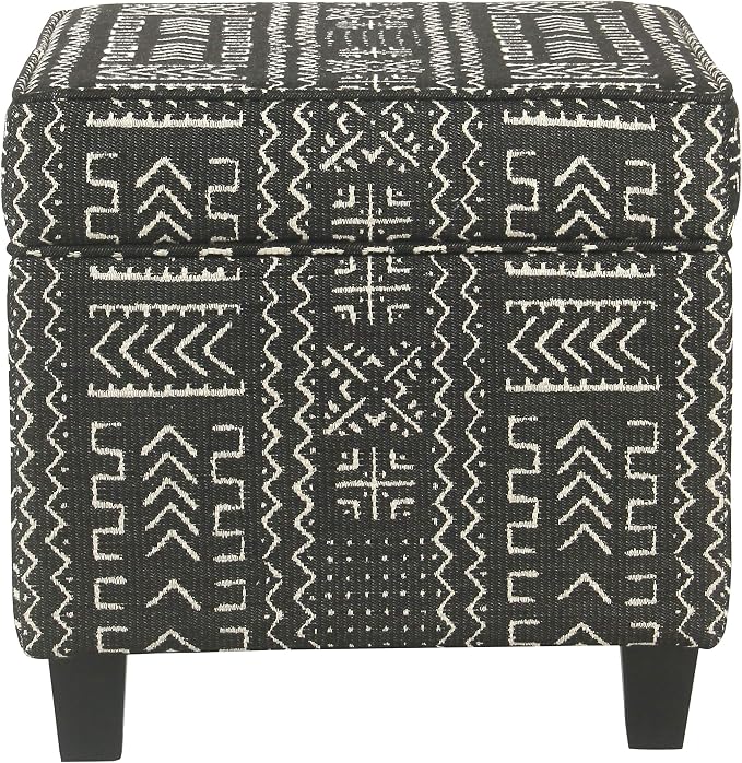 HomePop 18" Classic Square Storage Ottoman - Onyx