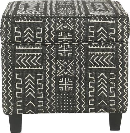 HomePop 18" Classic Square Storage Ottoman - Onyx