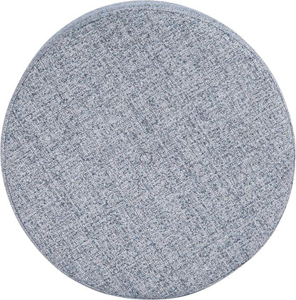 HomePop 24" Large Round Storage Ottoman - Blue Gray Woven Fabric