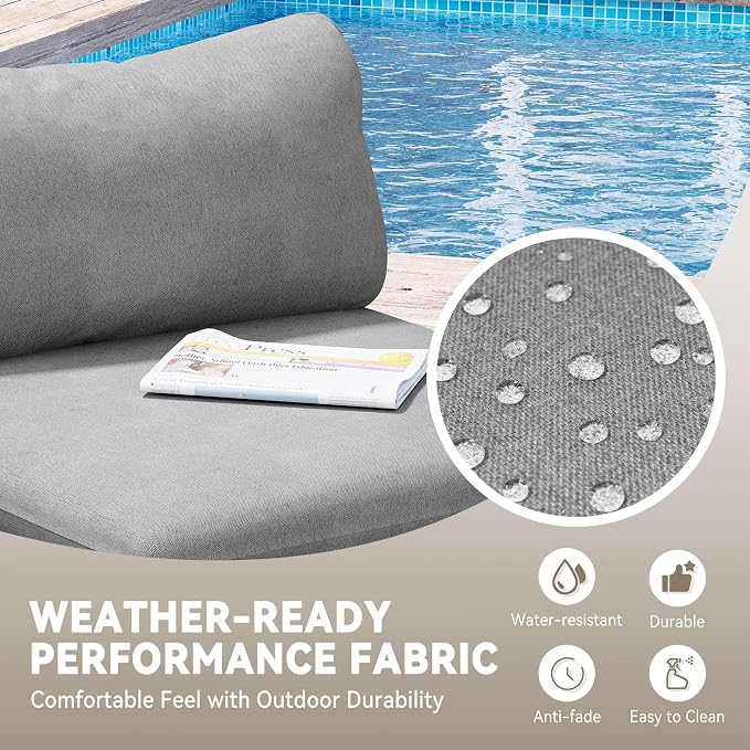 Crestlive Products Outdoor Patio Furniture Set with Coffee Table, 8 Seater Modular Oversized Patio Conversation Set with Cushions, Modern Sectional for Backyard, Deck, Porch, or Poolside