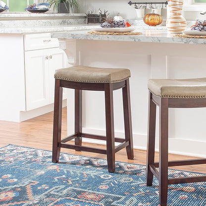 Linon Backless Counter Stool, Brown