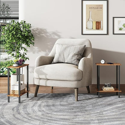 TUTOTAK Small Side Table, Narrow End Table, Skinny Sofa Table, Slim Nightstand, Couch Table, Living Room, Bed Room, Brown TB01BB062