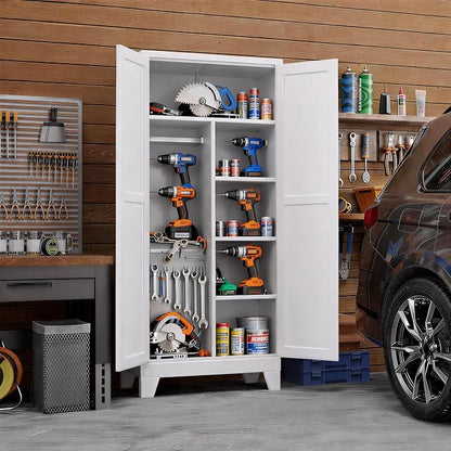 71" H Tall Pantry Cabinet with Doors,Kitchen Pantry Cabinet,Black Metal Storage Cabinets,Garage Storage Cabinet,Food Storage Cabinet with Doors and Shelves
