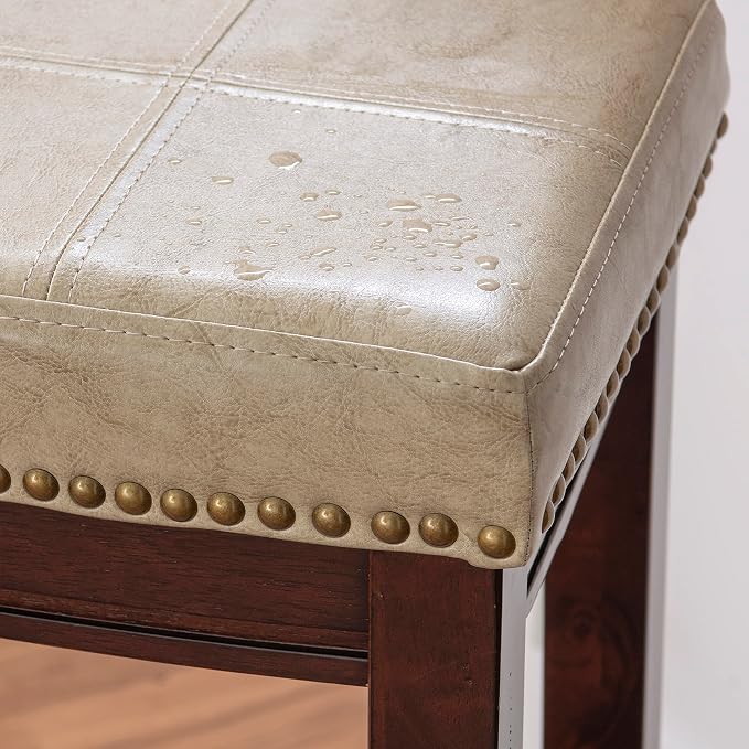 Linon Carson Cream Backless Bar Stool, Off-White