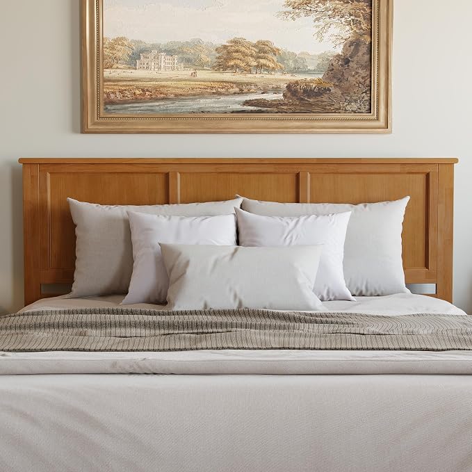 AFI, Madison King Solid Wood Platform Bed with Matching Footboard & Storage Drawers, Light Toffee