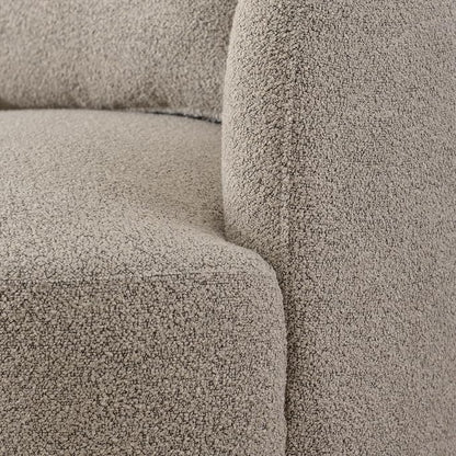 KINWELL 34" Wide Boucle Swivel Barrel Chairs Set of 2, No Assembly Round Upholstered Armchairs Accent Chairs Single Sofa Chair with Toss Pillow for Living Room and Bedroom, Taupe