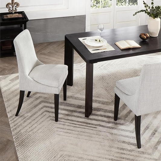 KISLOT Upholstered Dining Chairs Modern Sidechair Performance Fabric High Back Armlesschair for Diningroom Kitchen,Linen,Set of 2(1 Box)
