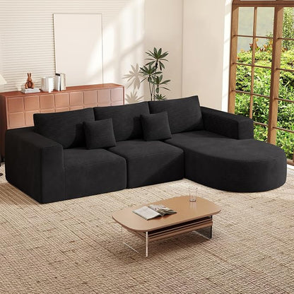 Boneless Couches for Living Room,Cloud Sectional Couch with L-Shape Chaise,Modern Modular Sofa with Deep Seat Upholstered Comfy Couches for Bedroom,No Assembly Required,1PCS