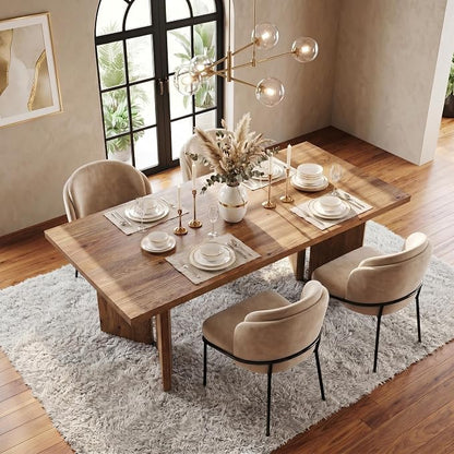 Little Tree Solid Wood Dining Table for 4-6, 63-Inch Farmhouse Kitchen Table, Wood Rectangular Dinner Tables for Kitchen & Dining Room, mesas de comedor