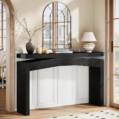Celaform Console Table for Entryway, 47.2 Inch Long Sofa Table Behind Couch, Farmhouse Wood Style Accent Foyer Entrance Tables for Living Room, Hallway, Easy Assembly (Black)