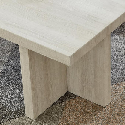 Roundhill Furniture Mchome Square End Table, Nightstand, White Finish