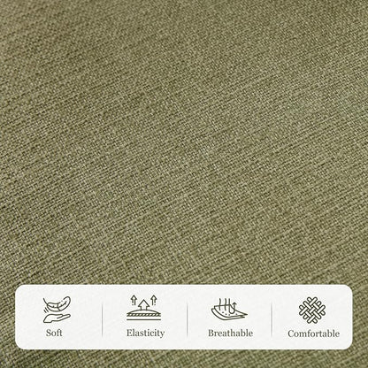 HUIMO Accent Chair for Living Room, Tufted Upholstered Club Chair with Lumbar Pillow, Vintage Reading Armchair with Solid Wood Legs for Bedroom Apartment, Olive Green