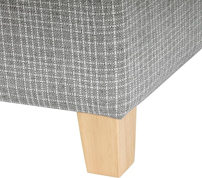 HomePop 18" Classic Square Storage Ottoman - Sage Mini Grid Pattern