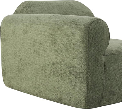Merax Modern Curved Sectional Sofa with Ottoman, Couch 4-Piece Set High-Density Compressed Sponge, Fully Assembled, Right Hand Facing, Plush Deep Seat for Living Room, Lounge, Apartment, Green