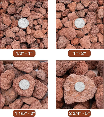 Stanbroil Red Lava Rock Granules for Gas Log Sets and Fireplaces - 10 lb.Bag (0.8"-1.2")