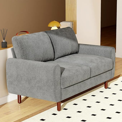 Ihanherry 68" Loveseat Sofa, Modern 2-Seat Couch, Mid Century Sofa, Comfy Chenille Deep Seat Couch for Living Room, Bedroom, Office, Apartment, Gray