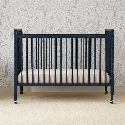 daVinci Jenny 3-in-1 Convertible Crib, GREENGUARD Certified, Navy | Converts to Toddler Bed & Daybed, 4 Adjustable Mattress Heights - Conversion Kit Sold Separately - Durable & Easy to Assemble