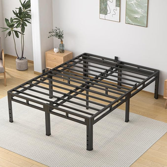 NKZ California King Bed Frame 20 Inch, Metal Bed Frame & Box Spring 2 in 1 Platform with Round Corner Legs, 4000lbs Weight Capacity Reinforced Metal Frame, Headboard Hole, Noise-Free, Easy Assembly