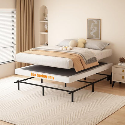 DORITRON 3 Inch Low Profile Box Spring Full, 3000lbs Heavy Duty Full Bed Box Spring Bed Base Metal Mattress Foundation, Easy Assembly, Noise Free