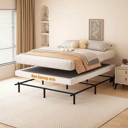 DORITRON 3 Inch Low Profile Box Spring Queen, 3000lbs Heavy Duty Queen Size Box Spring Bed Base Metal Mattress Foundation, Easy Assembly, Noise Free