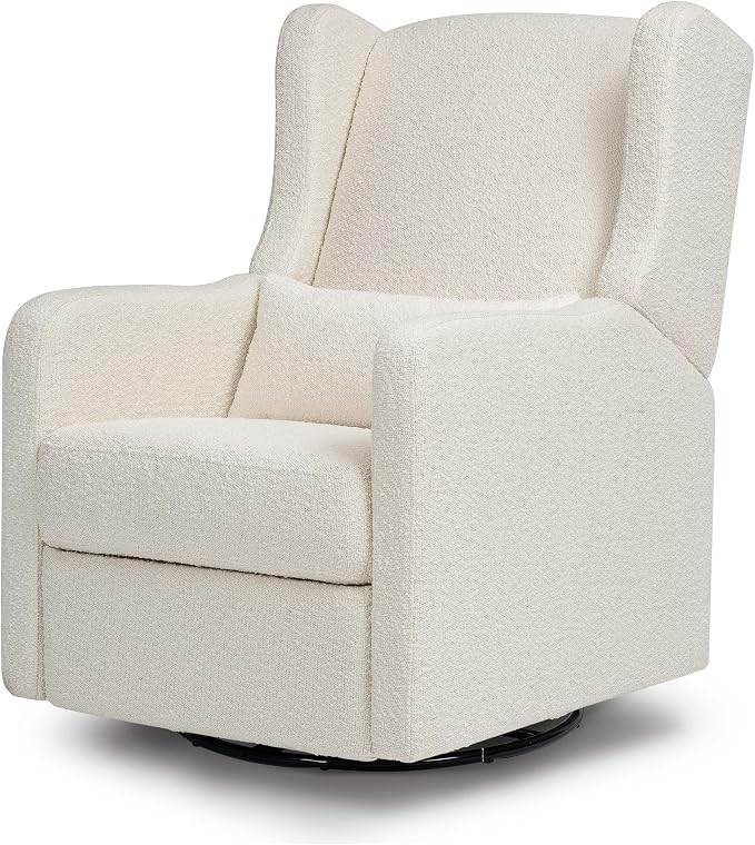 Carter's by Davinci Arlo Recliner and Swivel Glider in Ivory Boucle, Greenguard Gold Certified