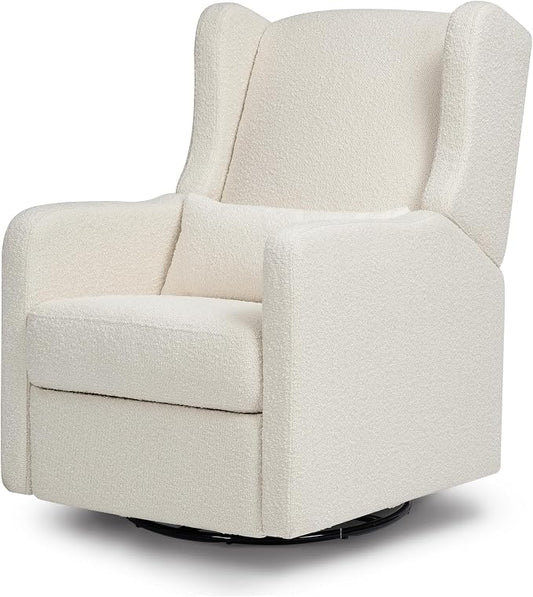 Carter's by Davinci Arlo Recliner and Swivel Glider in Ivory Boucle, Greenguard Gold Certified