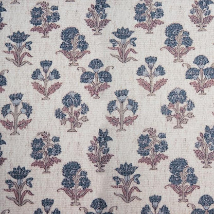 HomePop 22" Medium Tufted Storage Ottoman - Blue Floral Pattern