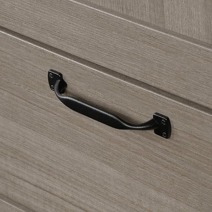 Sauder Select Multipurpose Bedroom Armoire Wardrobe Closet Pantry Storage Cabinet with Storage Drawers and Hanging Rail, in Silver Sycamore