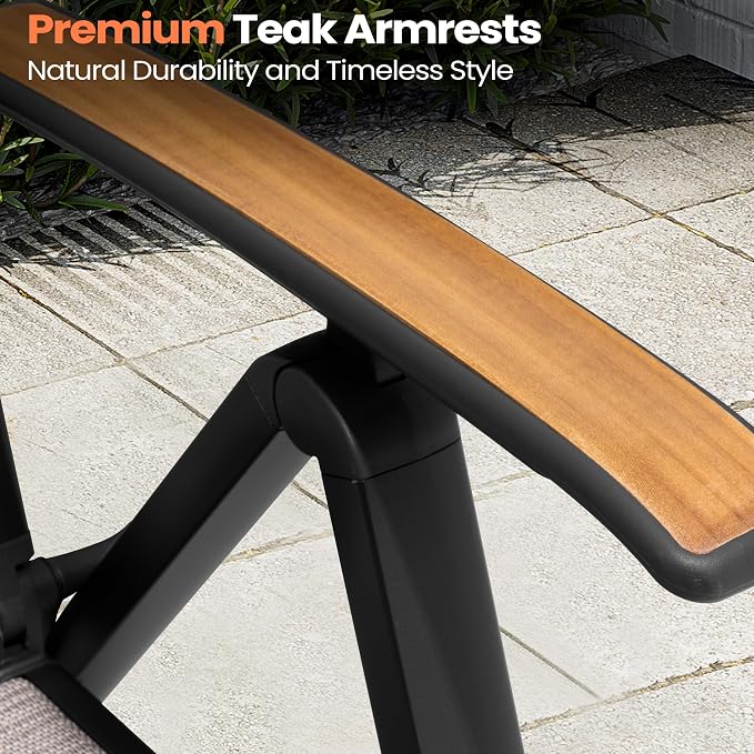 Pellebant 9 Pieces Aluminum Patio Table and Chairs Set - 83" Rectangular Table and Foldable Chair Outdoor Dining Set with Umbrella Hole, Weather Resistant Sturdy Frame for Deck, Porch & Backyard