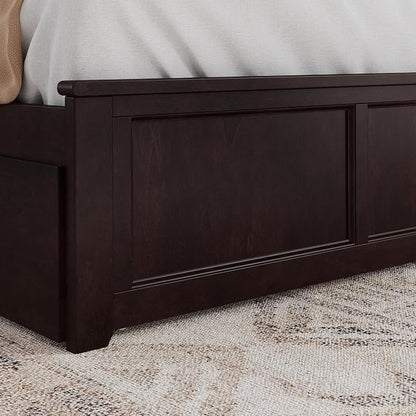 AFI, Madison King Solid Wood Platform Bed with Matching Footboard & Storage Drawers, Espresso