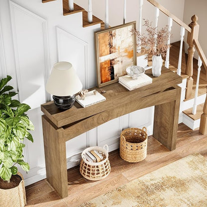 Celaform Console Tables for Entryway, 47.2 Inch Long Sofa Table with Storage, Farmhouse Wood Style Entry Table Behind Couch Table for Living Room, Entrance, Hallway (Light Brown)
