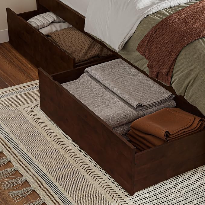 AFI Twin/Full Under Bed Storage Drawers (Set of 2), Walnut