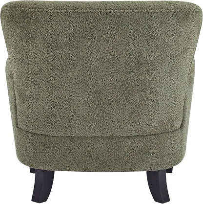Christopher Knight Home Colby Boucle Upholstered Club Chair, Living Room Accent Chair, Wooden Frame, Flared Armrest, Plush Thick Cushion, Reading Lounge Chair, Space-Saving Furniture, Olive Green