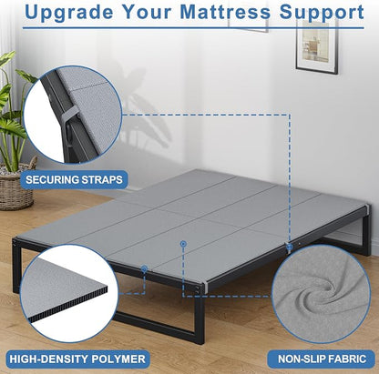 Lutown-Teen Bunkie Board Twin XL Under Mattress High-Density Polymer Bunkie Board Twin XL Size Anti-Sag, Breathable, Moisture Resistant, Noise Minimizing, Gray
