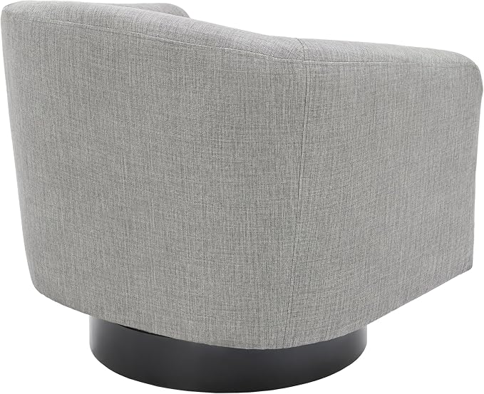 Swivel Accent Chairs Set of 2, Fabric Barrel Club Chair Upholstered Armchair Modern Round Arm Chair for Living Room, Comfy Single Sofa Seating Bedroom Side Reading Seat - Light Gray