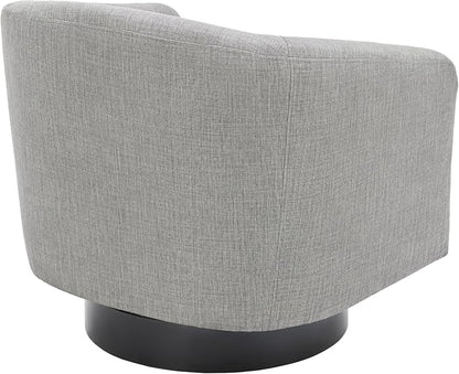Swivel Accent Chairs Set of 2, Fabric Barrel Club Chair Upholstered Armchair Modern Round Arm Chair for Living Room, Comfy Single Sofa Seating Bedroom Side Reading Seat - Light Gray