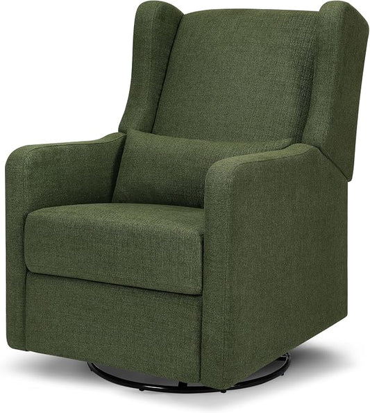 Davinci Carter's Arlo Recliner and Swivel Glider, Water Repellent & Stain Resistant, Greenguard Gold & CertiPUR-US Certified, Performance Forest Green Linen