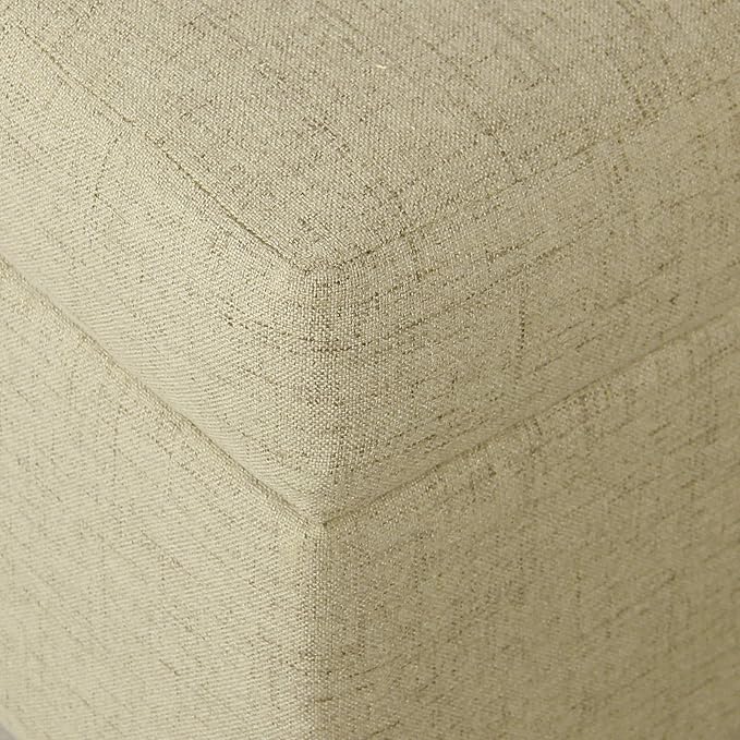 HomePop 28" Woven Square Storage Ottoman - Linen Tan