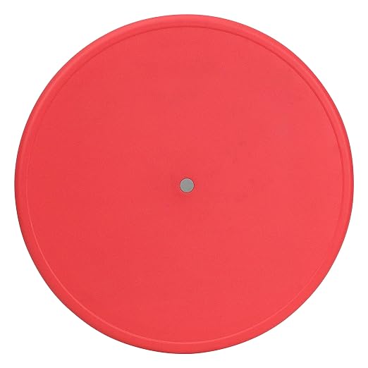 EMMA + OLIVER 33" Round Red Plastic Height Adjustable Activity Table