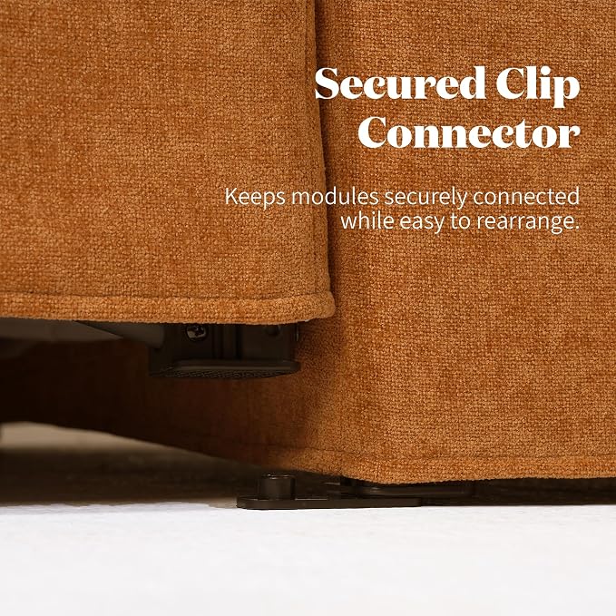 Cloud Modular Hosting Sectional, Oversized Deep Seat Comfort, Luxe Chenille | Fully Removable Washable Covers, Memory Foam Seat Cushions, Storage Ottoman, Premium Fabric