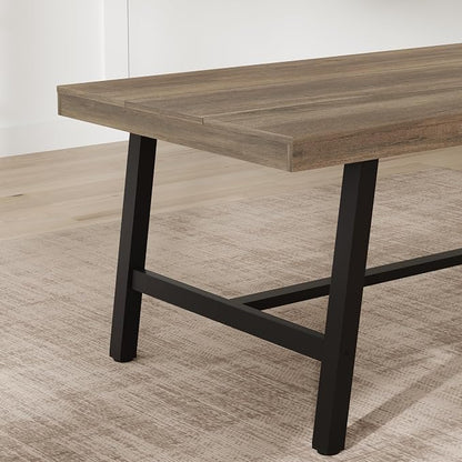 GarveeHome Industrial Dining Table for 6-8 People, 70.87" Long Kitchen Table with Sturdy Metal Frame, Rectangular Counter for Dinner, Kitchen, Dining Room (Rustic Pear, 71" Non-extendable)