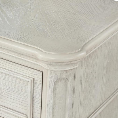 Roundhill Furniture Nelson French Traditional 5-Piece Bedroom Set, Antique White, Queen