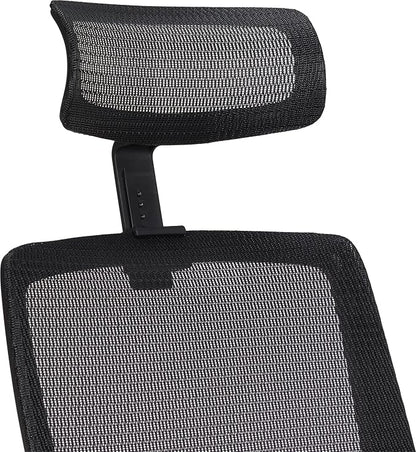 Amazon Basics Ergonomic High-Back Office Chair, Breathable Mesh, 360° Swivel, Easy to Assemble, Comfortable Flip-Up Armrests, 25.5"D x 26.25"W x 49.25"H, Black