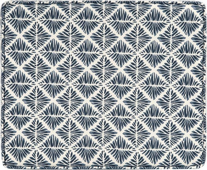 HomePop 22" Modern Rectangular Storage Ottoman - Blue Geometric Pattern