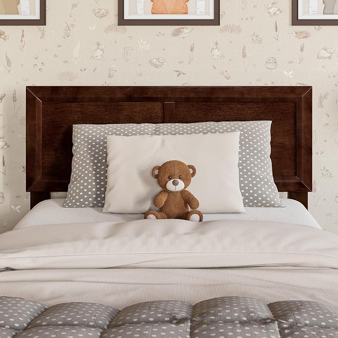 AFI, Sophia Adjustable Modern Twin Wood Headboard, Walnut