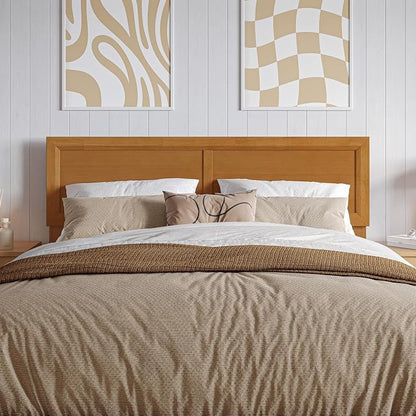 AFI, Sophia Adjustable Modern Full Wood Headboard, Light Toffee