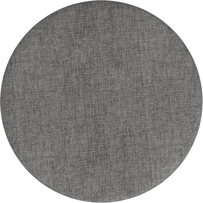 HomePop 19" Round Storage Ottoman - Gray Woven
