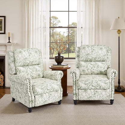 Recliner Chair, Modern Pushback Armchair with Adjustable Backrest & Footrest for Bedroom, Living Room