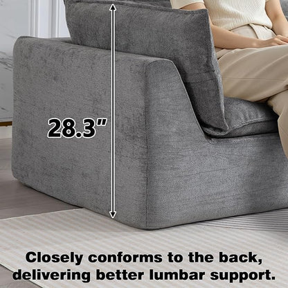 Boneless Couch Sectional Sofas Cloud Couches for Living Room | Loveseat Modern Modular Cloud Sofa with Pillows for Bedroom